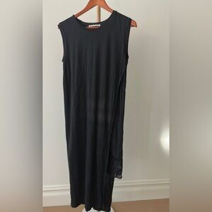 Acne Studios  Black Lace Asymmetrical Tank Dress